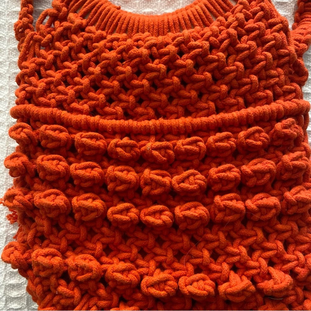 Cleobella macrame orange Monaco woven bag - Picture 8 of 9